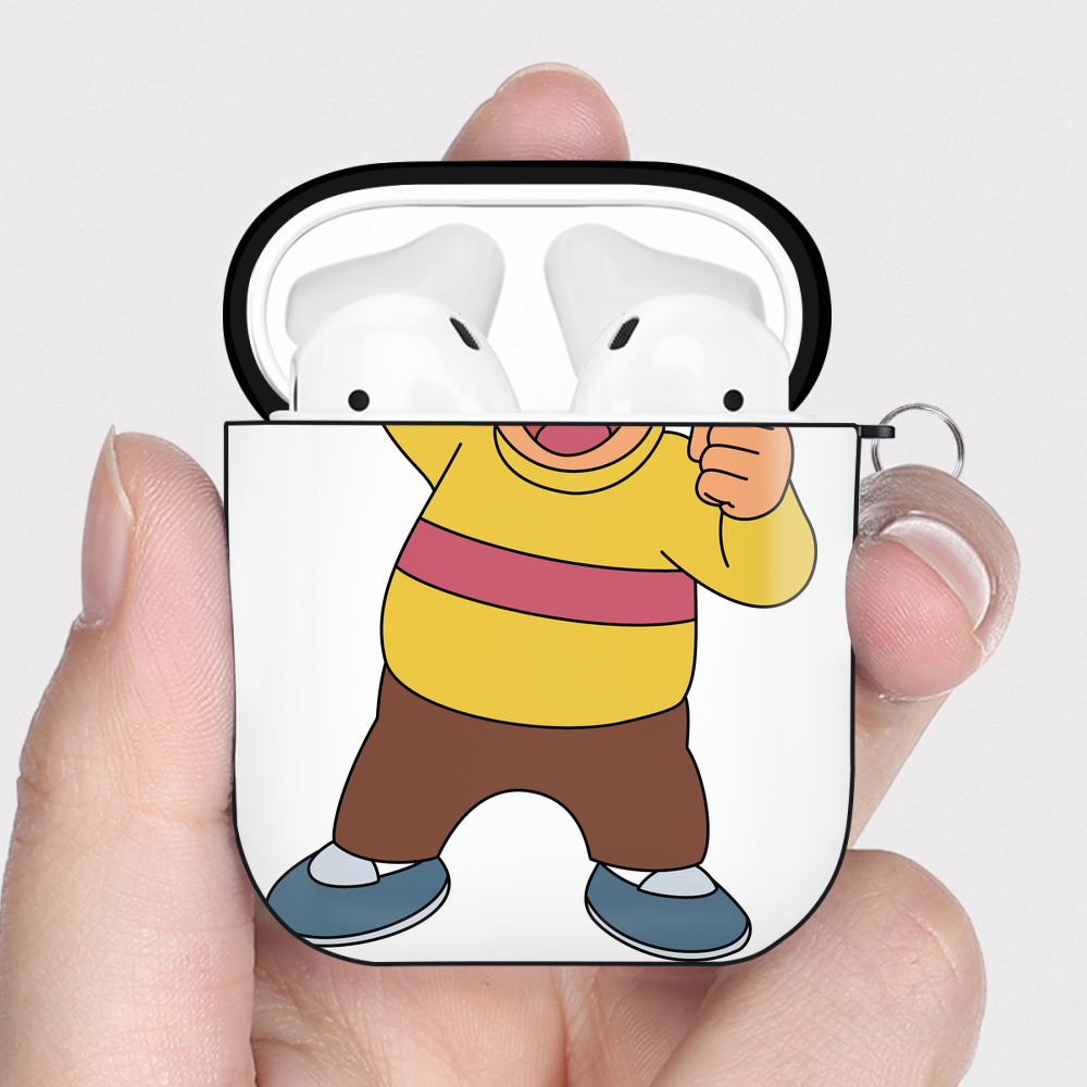 （画像用） ドラえもん 剛田武 Doraemon Gouta Takeshi AirPods 第2世代保護ケース ハードシェル ブラック 耐衝撃・防指紋・カラビナ付き
