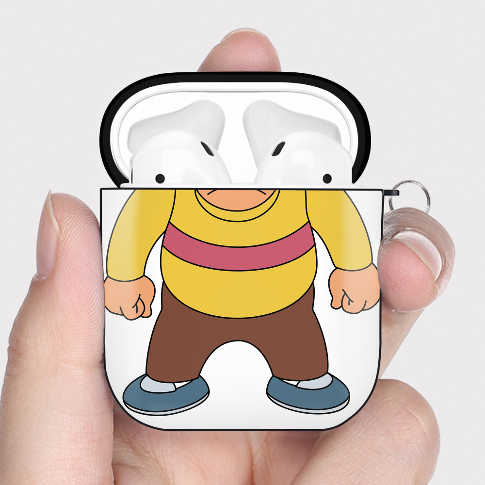 （画像用） ドラえもん 剛田武 Doraemon Gouta Takeshi AirPods 第2世代保護ケース ハードシェル ブラック 耐衝撃・防指紋・カラビナ付き
