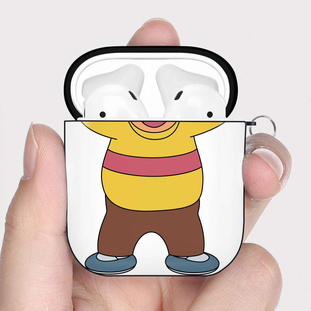 （画像用） ドラえもん 剛田武 Doraemon Gouta Takeshi AirPods 第2世代保護ケース ハードシェル ブラック 耐衝撃・防指紋・カラビナ付き