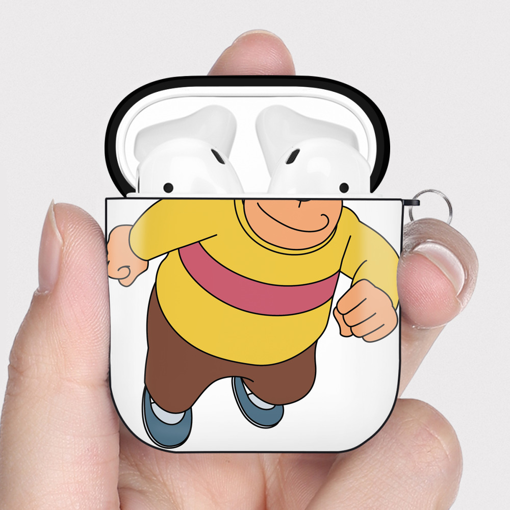 （画像用） ドラえもん 剛田武 Doraemon Gouta Takeshi AirPods 第2世代保護ケース ハードシェル ブラック 耐衝撃・防指紋・カラビナ付き