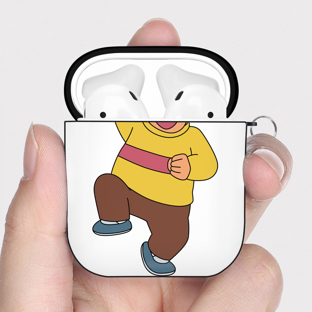 （画像用） ドラえもん 剛田武 Doraemon Gouta Takeshi AirPods 第2世代保護ケース ハードシェル ブラック 耐衝撃・防指紋・カラビナ付き