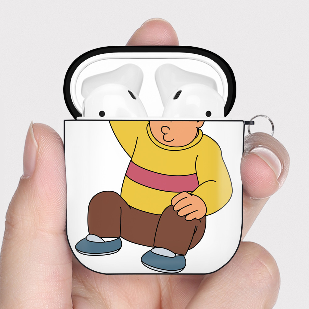 （画像用） ドラえもん 剛田武 Doraemon Gouta Takeshi AirPods 第2世代保護ケース ハードシェル ブラック 耐衝撃・防指紋・カラビナ付き