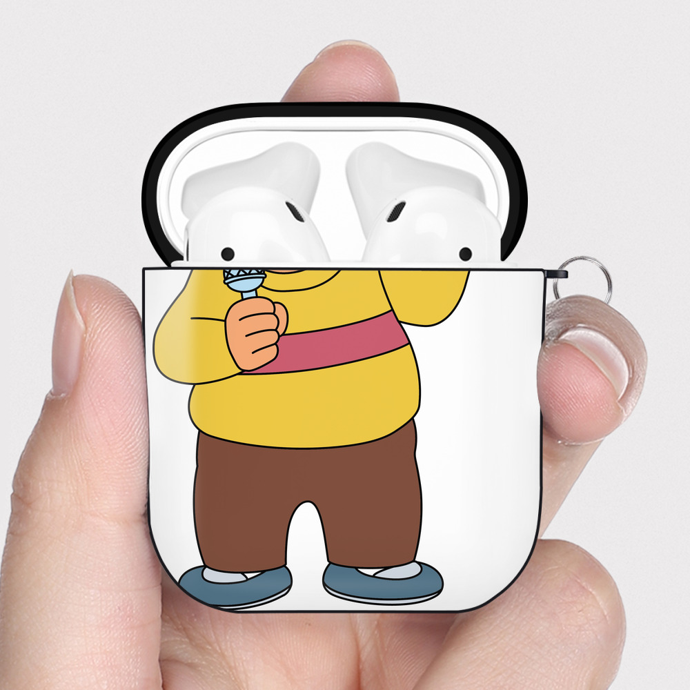 （画像用） ドラえもん 剛田武 Doraemon Gouta Takeshi AirPods 第2世代保護ケース ハードシェル ブラック 耐衝撃・防指紋・カラビナ付き