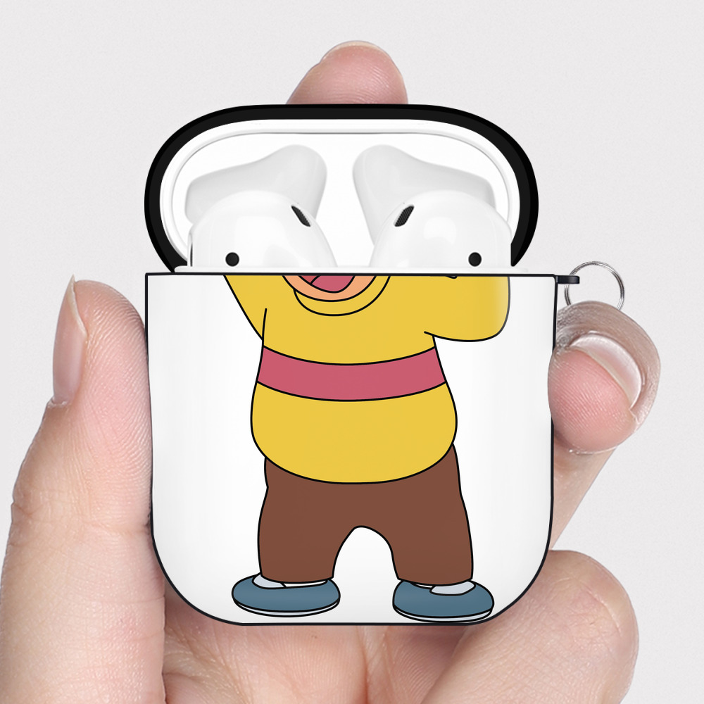 （画像用） ドラえもん 剛田武 Doraemon Gouta Takeshi AirPods 第2世代保護ケース ハードシェル ブラック 耐衝撃・防指紋・カラビナ付き