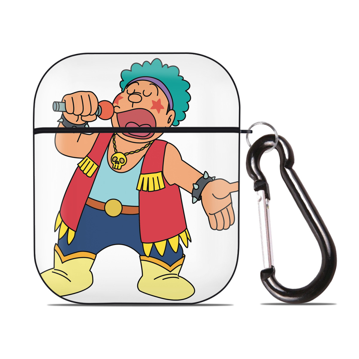 （画像用） ドラえもん 剛田武 Doraemon Gouta Takeshi AirPods 第2世代保護ケース ハードシェル ブラック 耐衝撃・防指紋・カラビナ付き