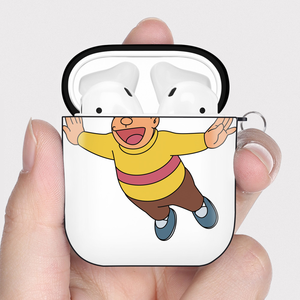 （画像用） ドラえもん 剛田武 Doraemon Gouta Takeshi AirPods 第2世代保護ケース ハードシェル ブラック 耐衝撃・防指紋・カラビナ付き