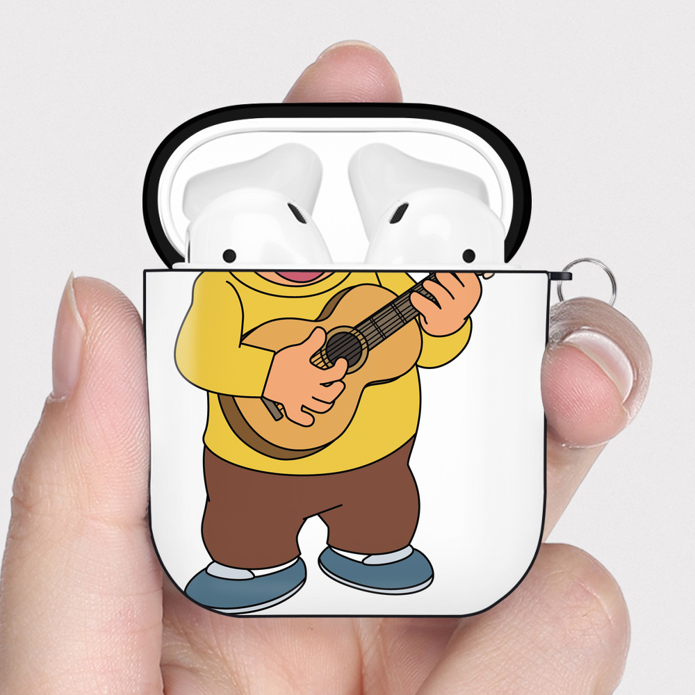 （画像用） ドラえもん 剛田武 Doraemon Gouta Takeshi AirPods 第2世代保護ケース ハードシェル ブラック 耐衝撃・防指紋・カラビナ付き
