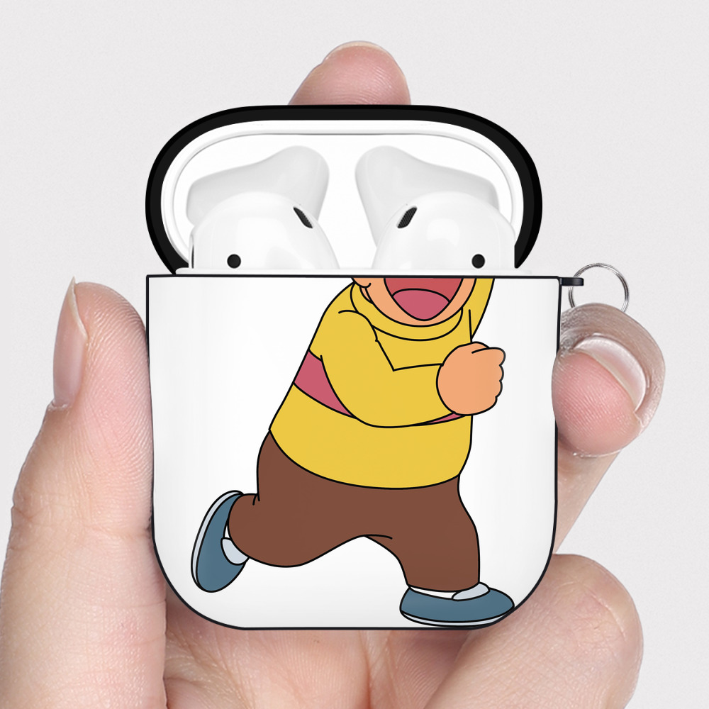 （画像用） ドラえもん 剛田武 Doraemon Gouta Takeshi AirPods 第2世代保護ケース ハードシェル ブラック 耐衝撃・防指紋・カラビナ付き