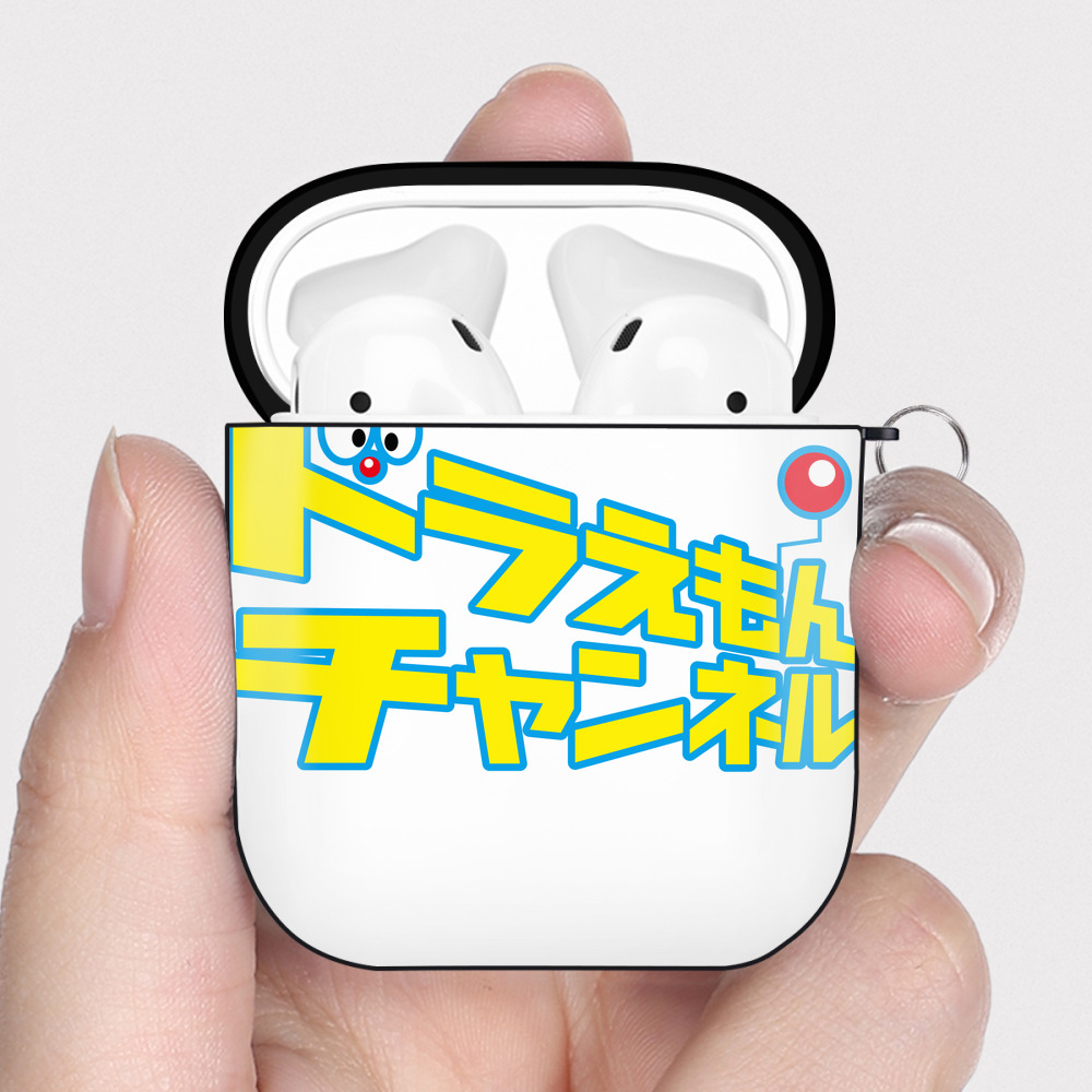 （画像用） ドラえもん Doraemon AirPods 第2世代保護ケース ハードシェル ブラック 耐衝撃・防指紋・カラビナ付き
