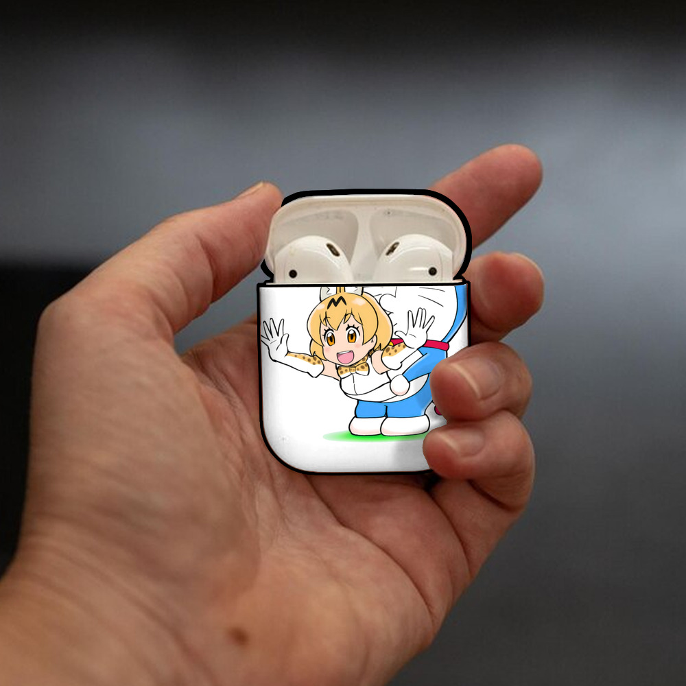 ドラえもん Doraemon AirPods 第2世代保護ケース ハードシェル ブラック 耐衝撃・防指紋・カラビナ付き
