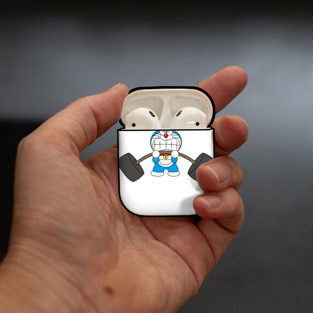 ドラえもん Doraemon AirPods 第2世代保護ケース ハードシェル ブラック 耐衝撃・防指紋・カラビナ付き