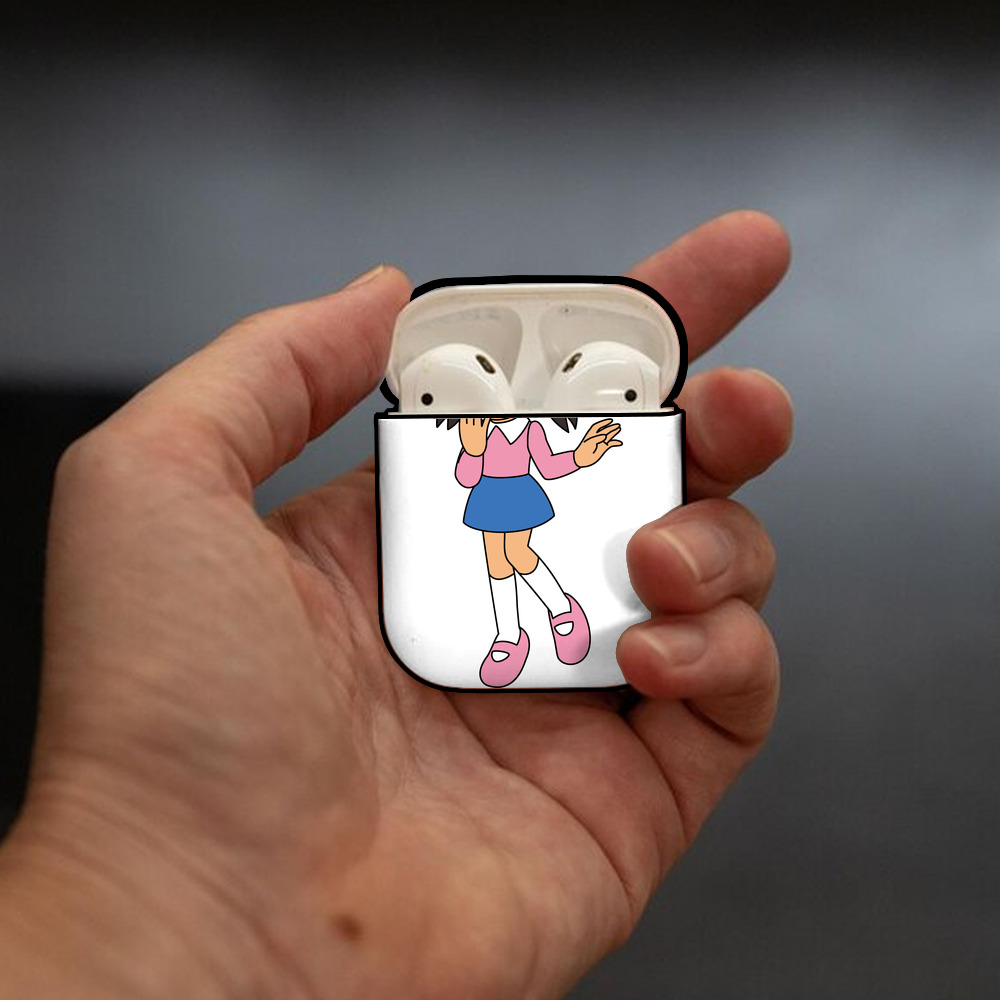 ドラえもん みなもと しずか Doraemon Shizuka Minamoto AirPods 第2世代保護ケース ハードシェル ブラック 耐衝撃・防指紋・カラビナ付き