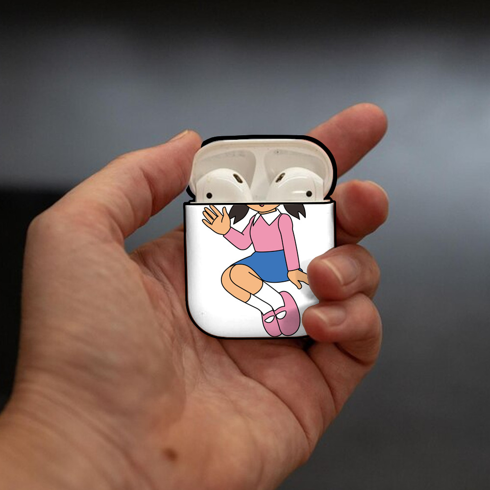 ドラえもん みなもと しずか Doraemon Shizuka Minamoto AirPods 第2世代保護ケース ハードシェル ブラック 耐衝撃・防指紋・カラビナ付き