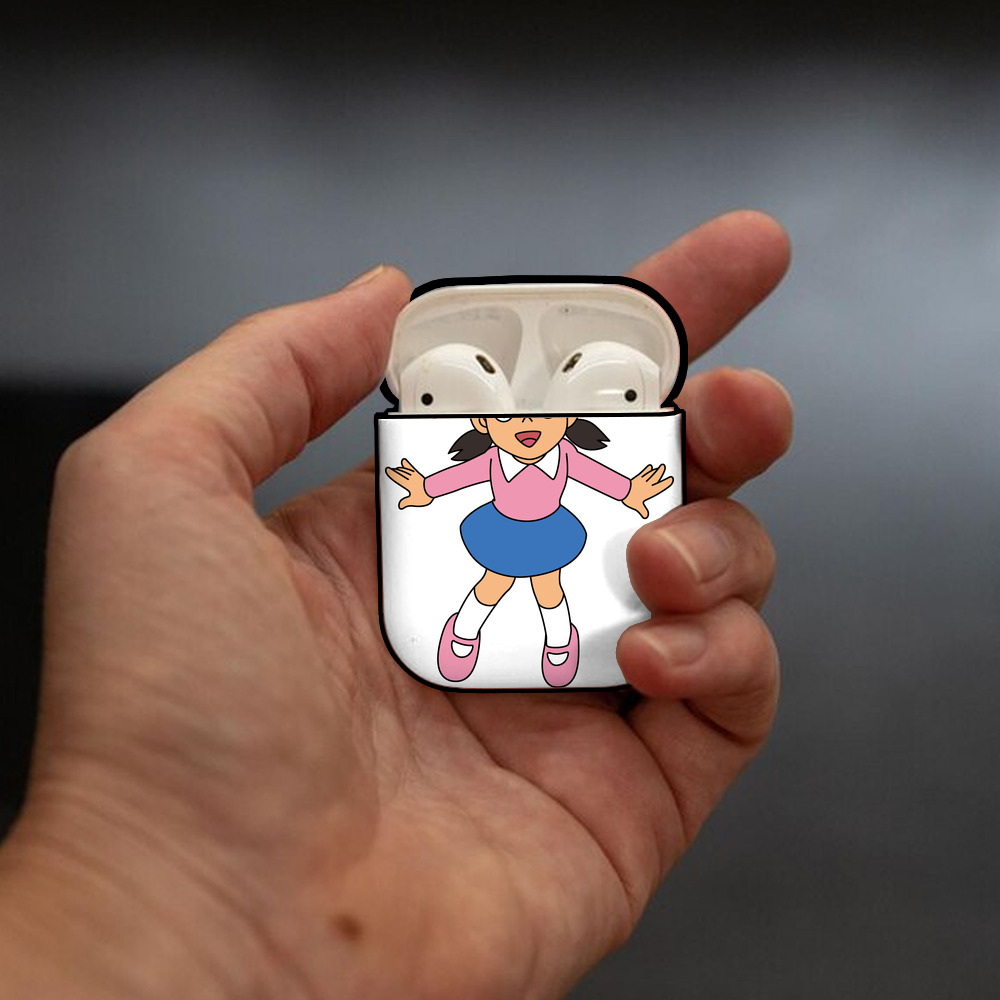 ドラえもん みなもと しずか Doraemon Shizuka Minamoto AirPods 第2世代保護ケース ハードシェル ブラック 耐衝撃・防指紋・カラビナ付き
