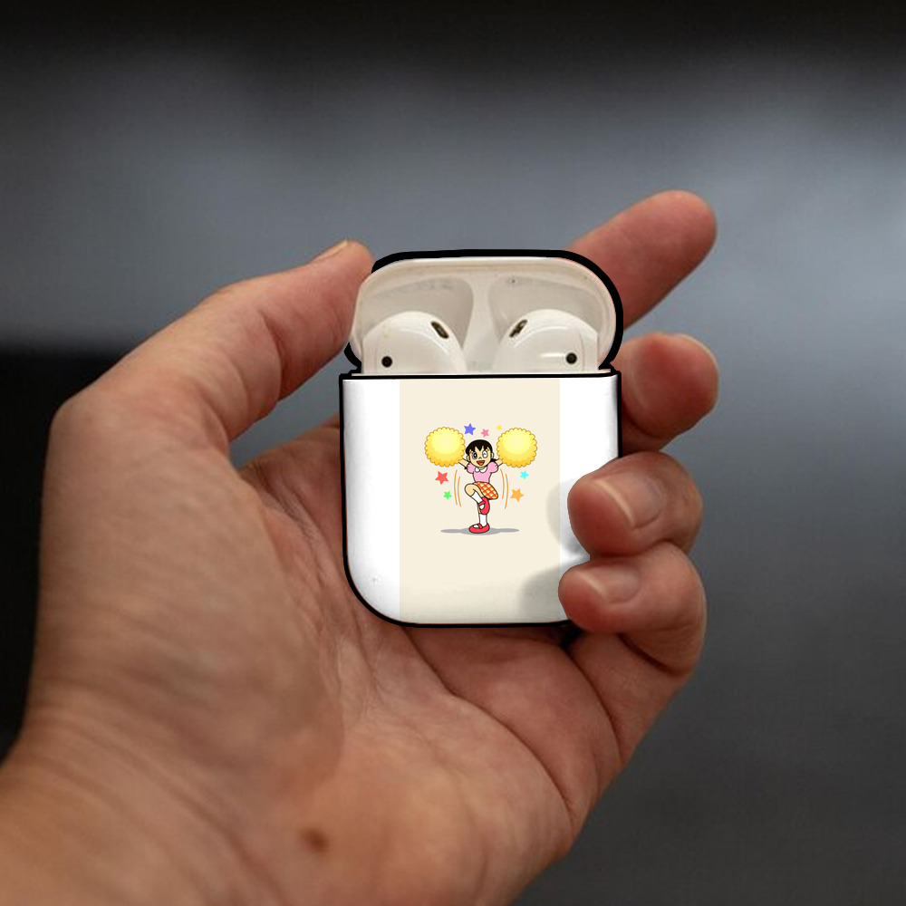 ドラえもん みなもと しずか Doraemon Shizuka Minamoto AirPods 第2世代保護ケース ハードシェル ブラック 耐衝撃・防指紋・カラビナ付き