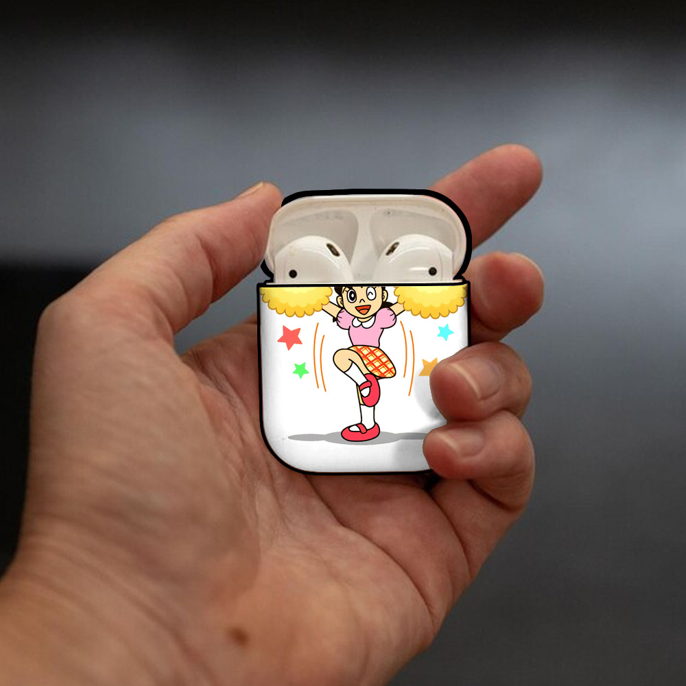ドラえもん みなもと しずか Doraemon Shizuka Minamoto AirPods 第2世代保護ケース ハードシェル ブラック 耐衝撃・防指紋・カラビナ付き
