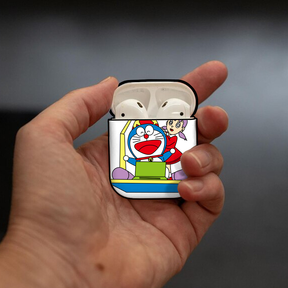 ドラえもん みなもと しずか Doraemon Shizuka Minamoto AirPods 第2世代保護ケース ハードシェル ブラック 耐衝撃・防指紋・カラビナ付き