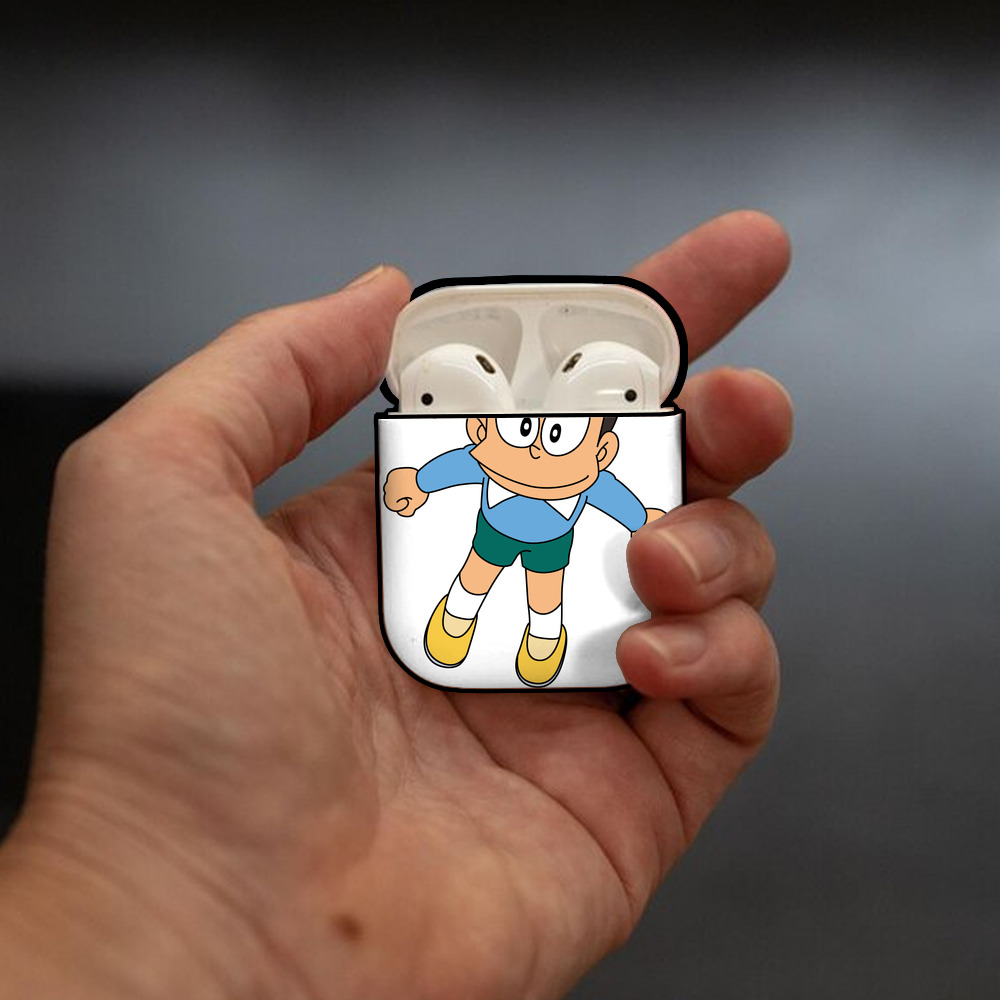 ドラえもん 骨川 スネ夫 Doraemon Honekawa Suneo AirPods 第2世代保護ケース ハードシェル ブラック 耐衝撃・防指紋・カラビナ付き