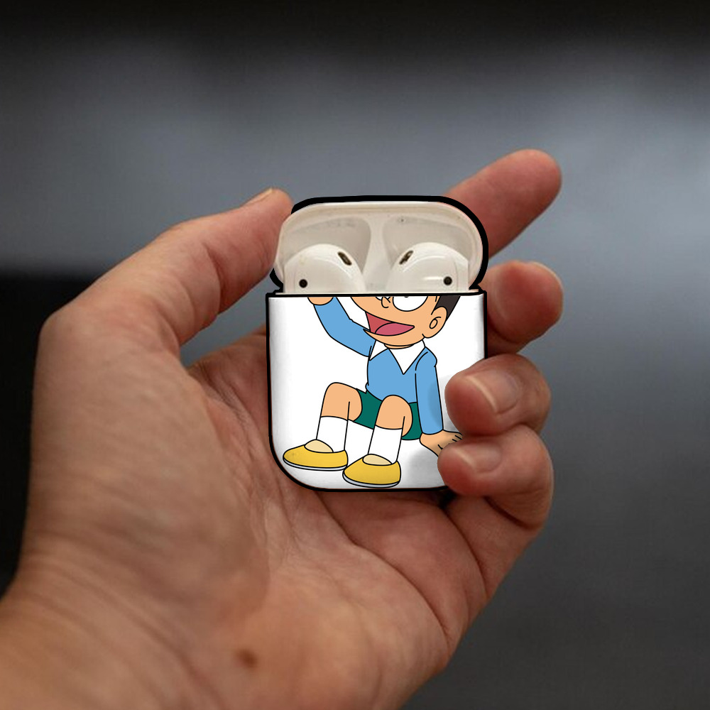 ドラえもん 骨川 スネ夫 Doraemon Honekawa Suneo AirPods 第2世代保護ケース ハードシェル ブラック 耐衝撃・防指紋・カラビナ付き