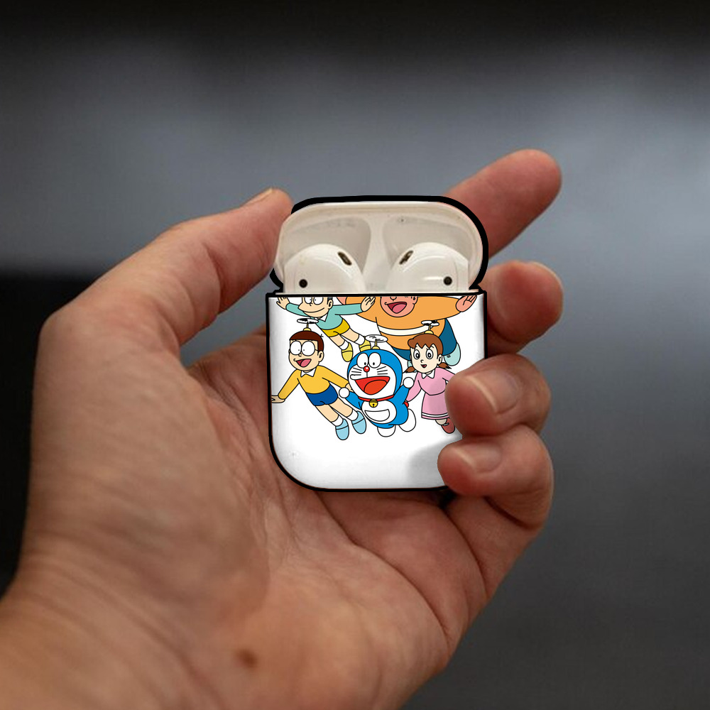 ドラえもん 骨川 スネ夫 Doraemon Honekawa Suneo AirPods 第2世代保護ケース ハードシェル ブラック 耐衝撃・防指紋・カラビナ付き