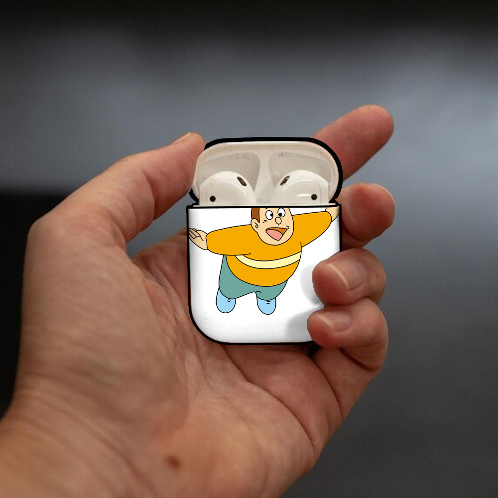 ドラえもん 剛田武 Doraemon Gouta Takeshi AirPods 第2世代保護ケース ハードシェル ブラック 耐衝撃・防指紋・カラビナ付き