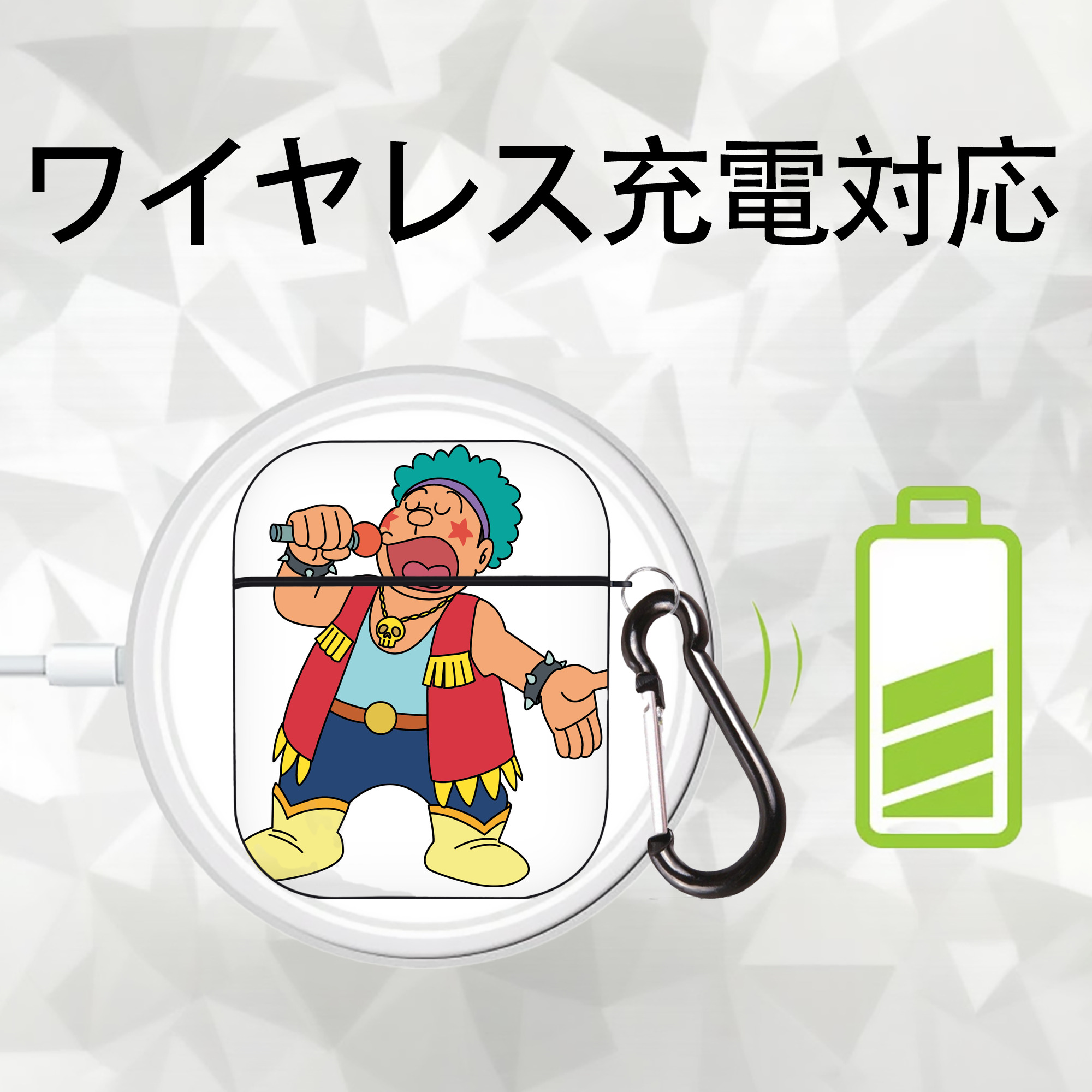 ドラえもん 剛田武 Doraemon Gouta Takeshi AirPods 第2世代保護ケース ハードシェル ブラック 耐衝撃・防指紋・カラビナ付き