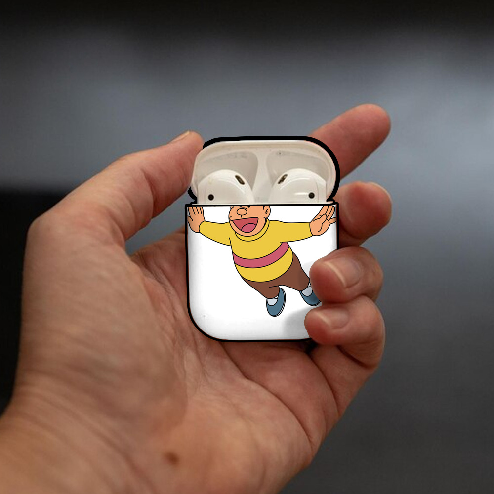ドラえもん 剛田武 Doraemon Gouta Takeshi AirPods 第2世代保護ケース ハードシェル ブラック 耐衝撃・防指紋・カラビナ付き