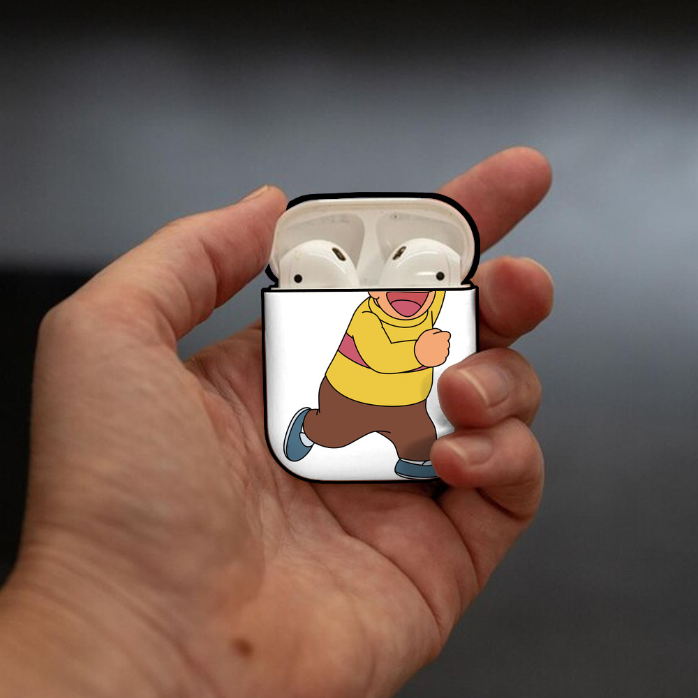 ドラえもん 剛田武 Doraemon Gouta Takeshi AirPods 第2世代保護ケース ハードシェル ブラック 耐衝撃・防指紋・カラビナ付き