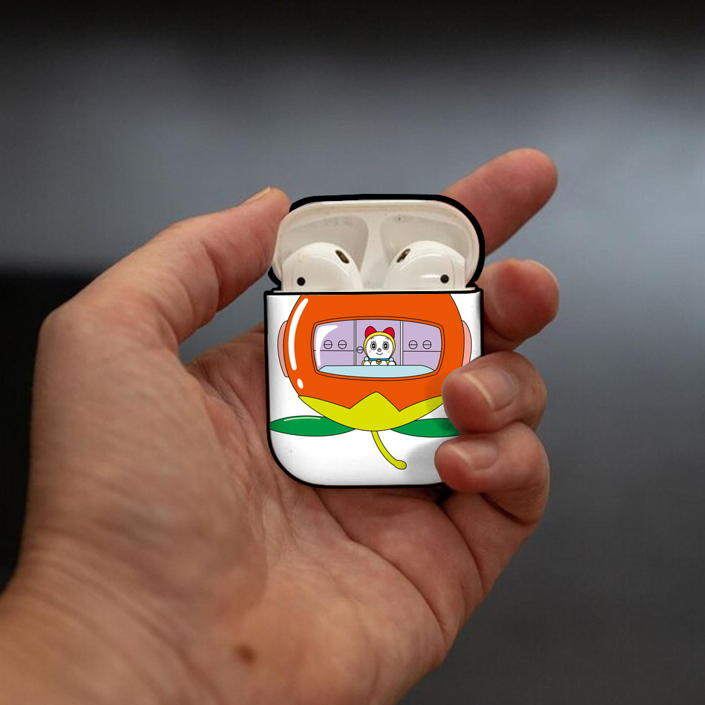 ドラえもん ドラミ Doraemon Dorami AirPods 第2世代保護ケース ハードシェル ブラック 耐衝撃・防指紋・カラビナ付き