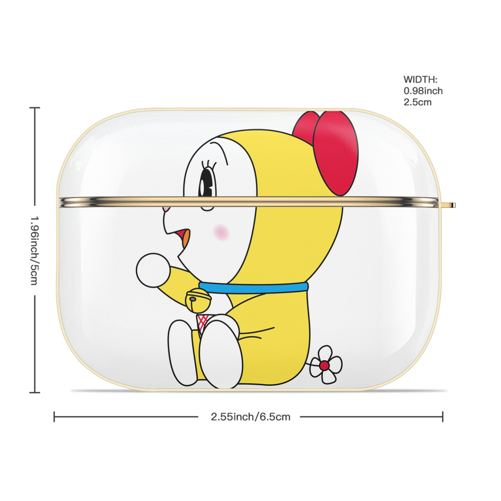 ドラえもん ドラミ Doraemon Dorami 【AirPods Pro用】ハードシェル保護ケース｜耐衝撃・防指紋・カラビナ付き商品仕様