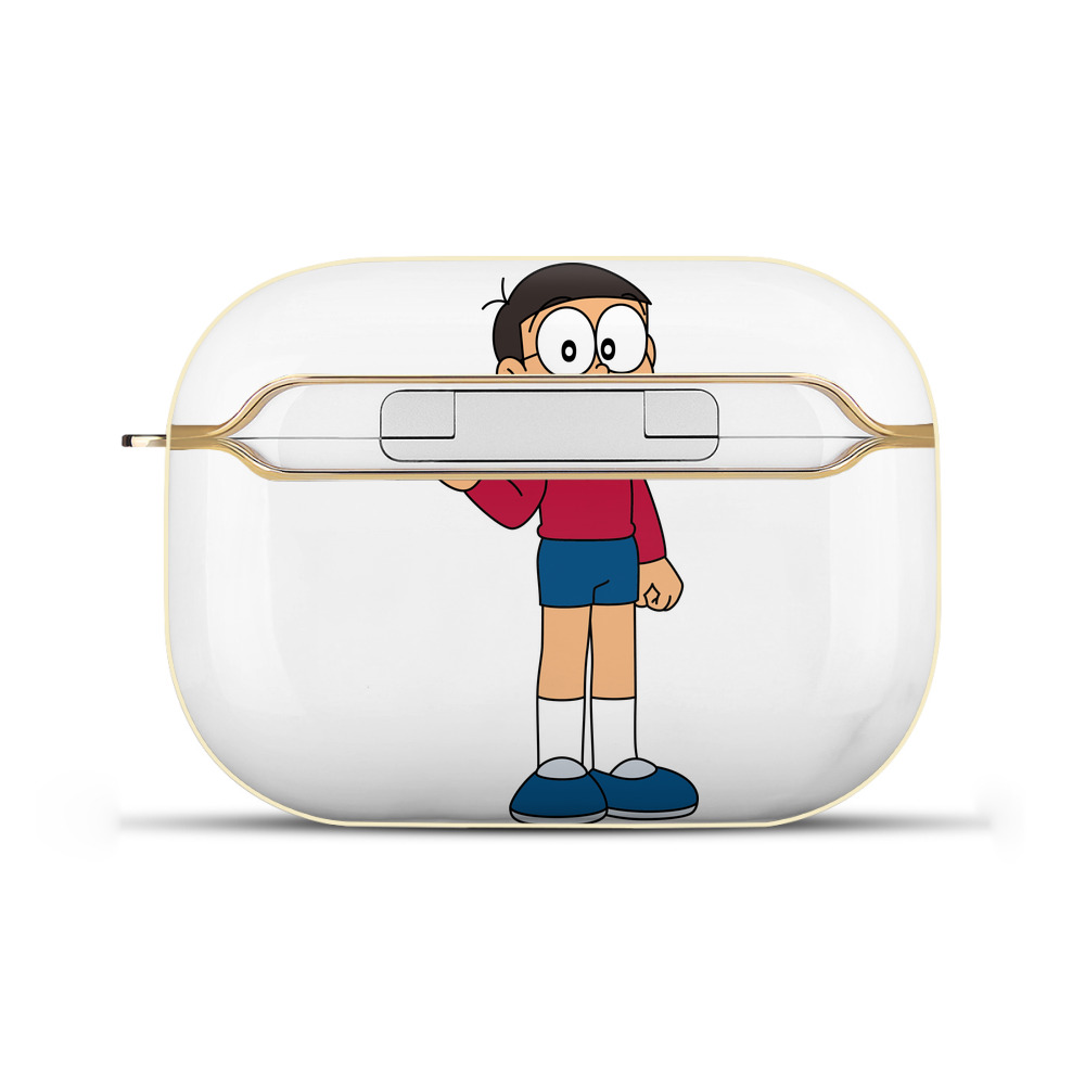 （画像用） ドラえもん 野比 のび太 Doraemon Nobita Nobi 【AirPods Pro用】ハードシェル保護ケース｜耐衝撃・防指紋・カラビナ付き商品仕様