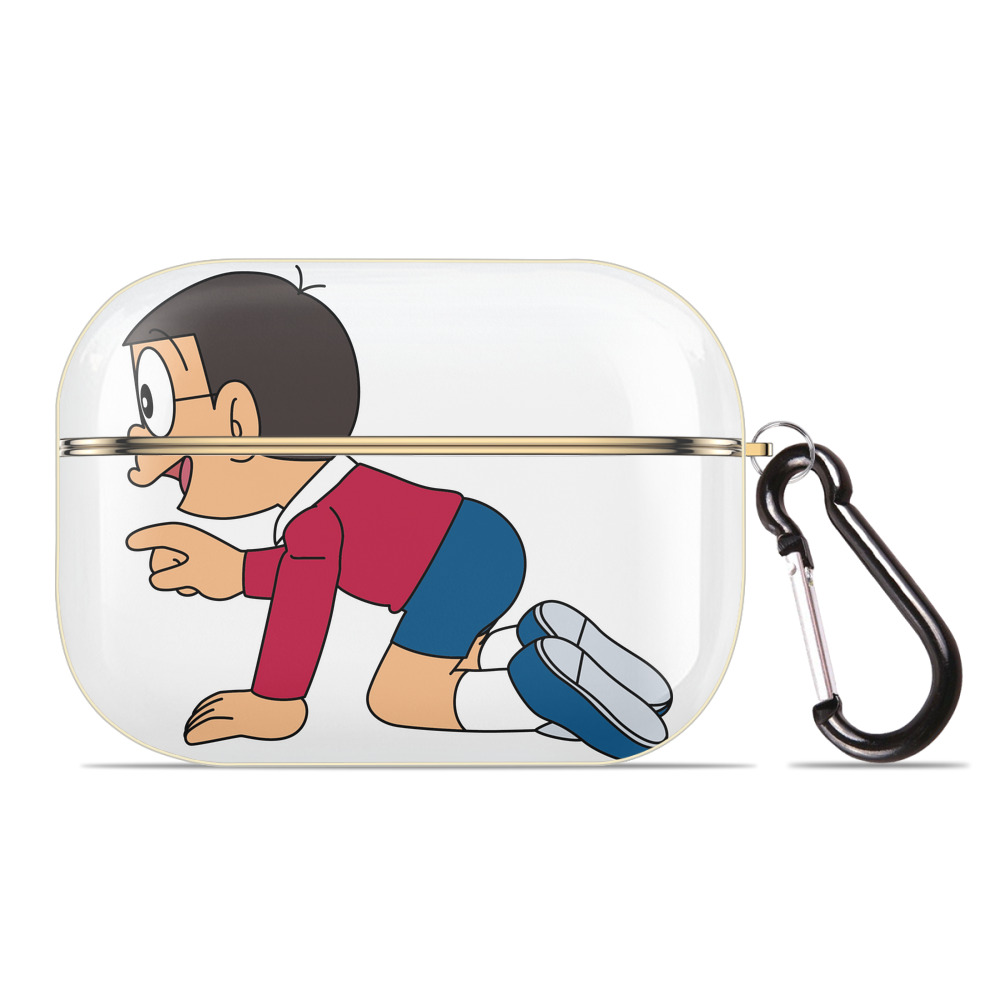 （画像用） ドラえもん 野比 のび太 Doraemon Nobita Nobi 【AirPods Pro用】ハードシェル保護ケース｜耐衝撃・防指紋・カラビナ付き商品仕様